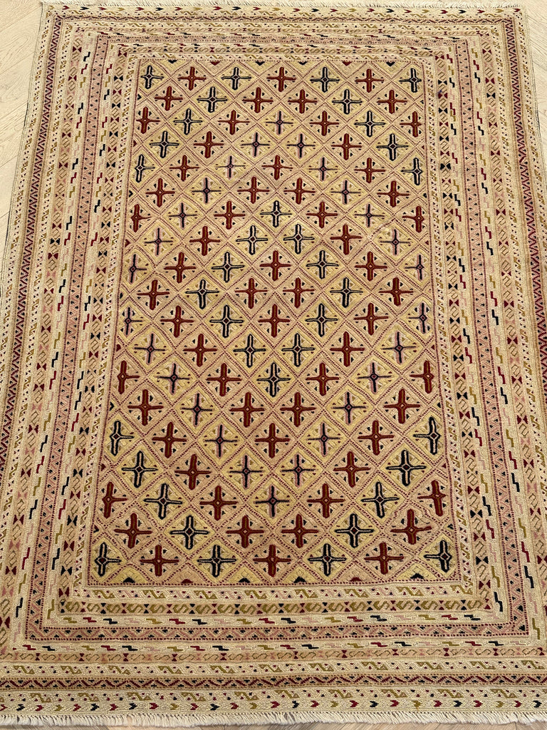HANDMADE AFGHAN MUSHWANI KILIM | 190x135 CM| - SamaRugs