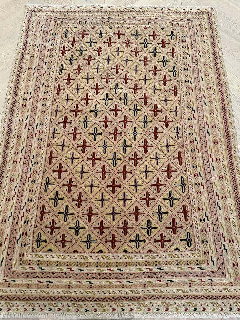 HANDMADE AFGHAN MUSHWANI KILIM | 190x135 CM| - SamaRugs