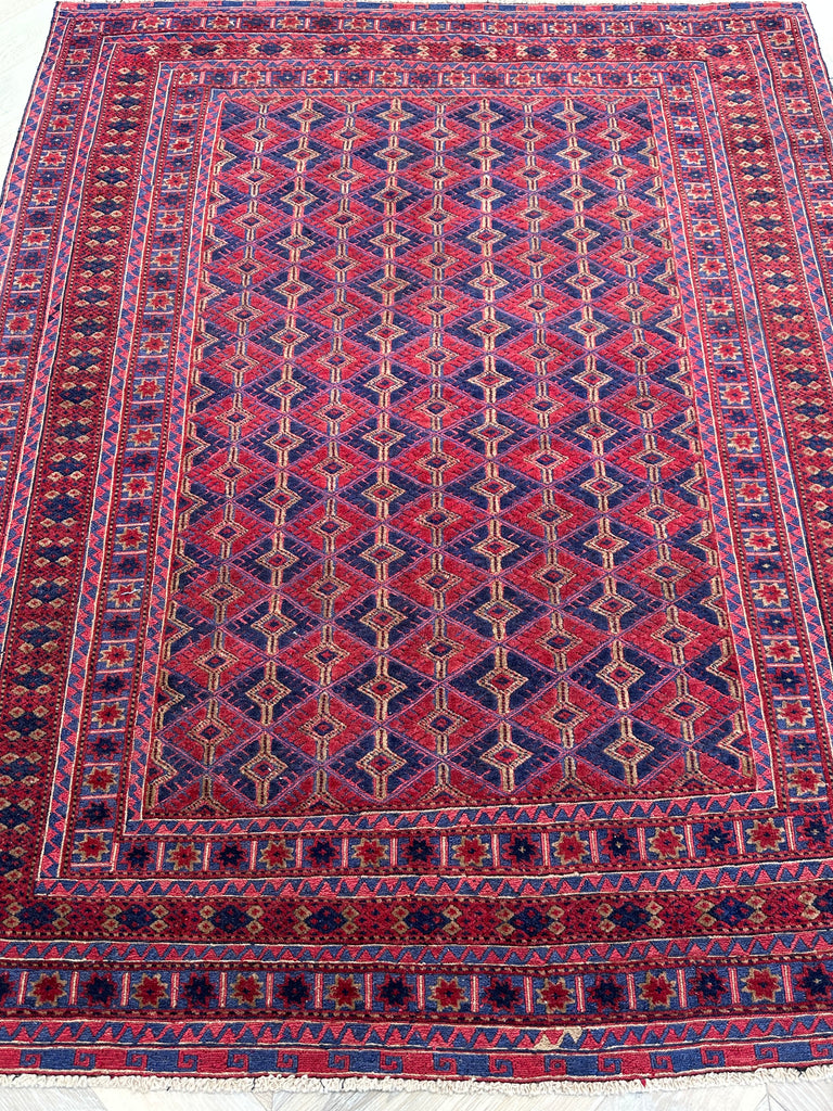 HANDMADE AFGHAN MUSHWANI KILIM | 190x152 CM|