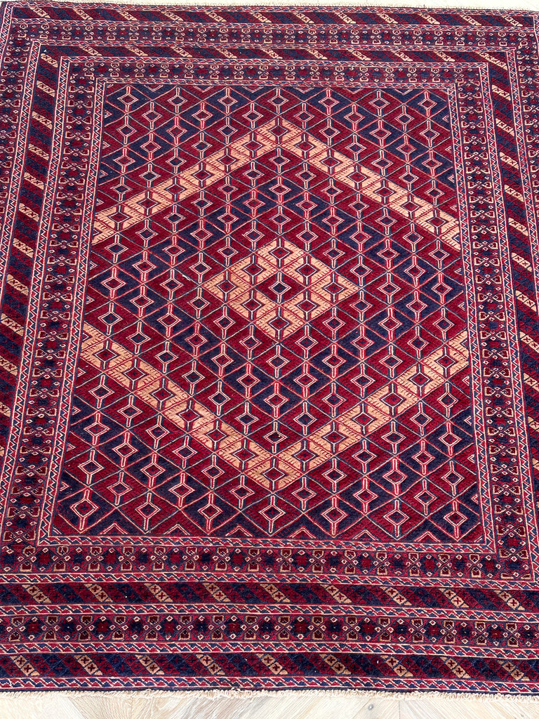 HANDMADE AFGHAN MUSHWANI KILIM | 200x161 CM| - SamaRugs