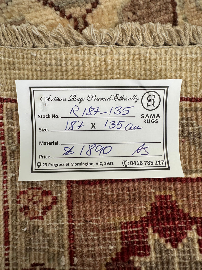 Afghan handmade rug,Chobi. Size:187x135 cm