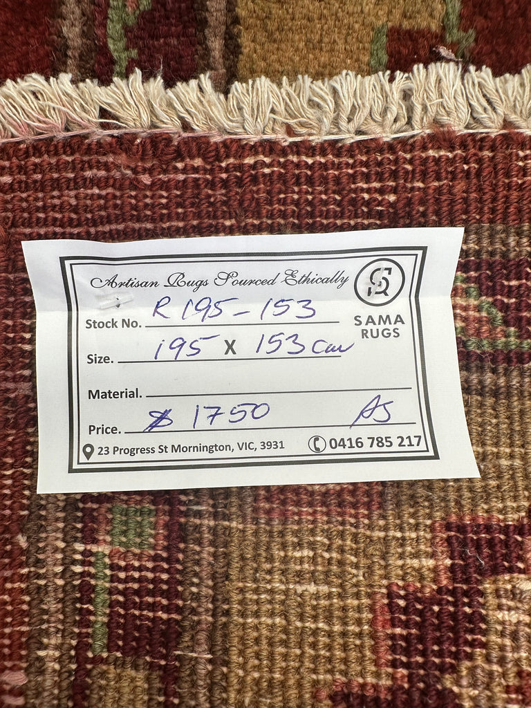 Afghan handmade rug,Chobi. Size: 195x153 cm