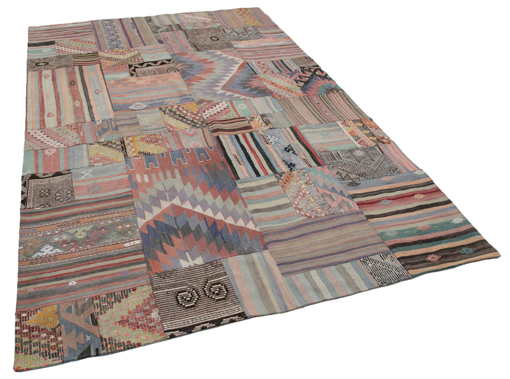 Handwoven Kilim Patchwork 2.03 x 3.02