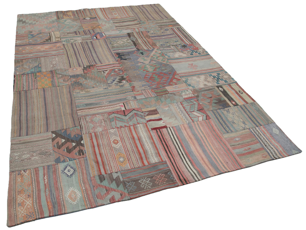 Handwoven Kilim Patchwork 2.02 x 3.02