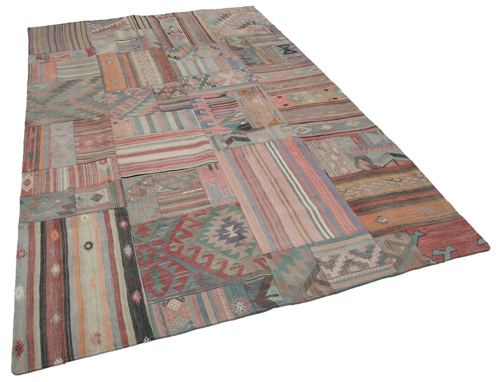 Handwoven Kilim Patchwork 2.02 x 3.02