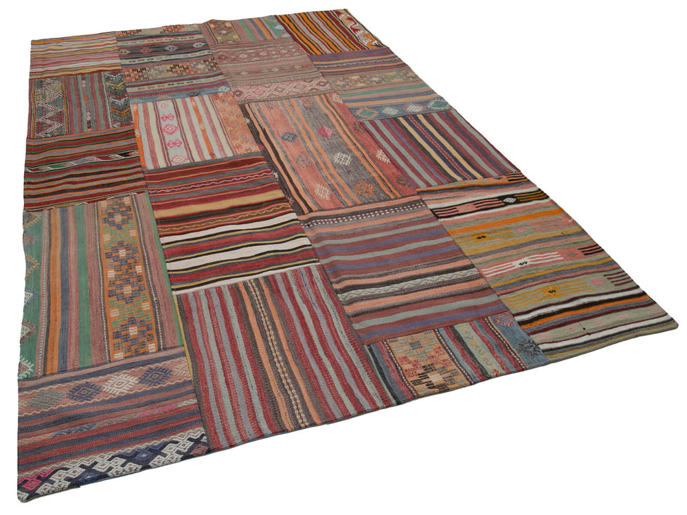 Handwoven Kilim Patchwork 2.03 x 3.01