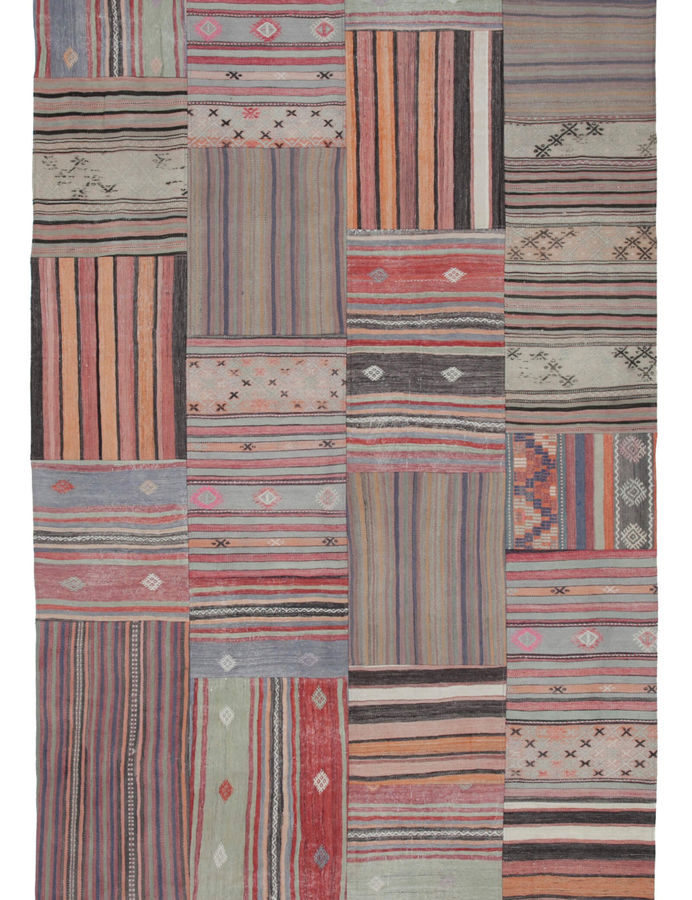 Handwoven Kilim Patchwork 2.04 x 3.02