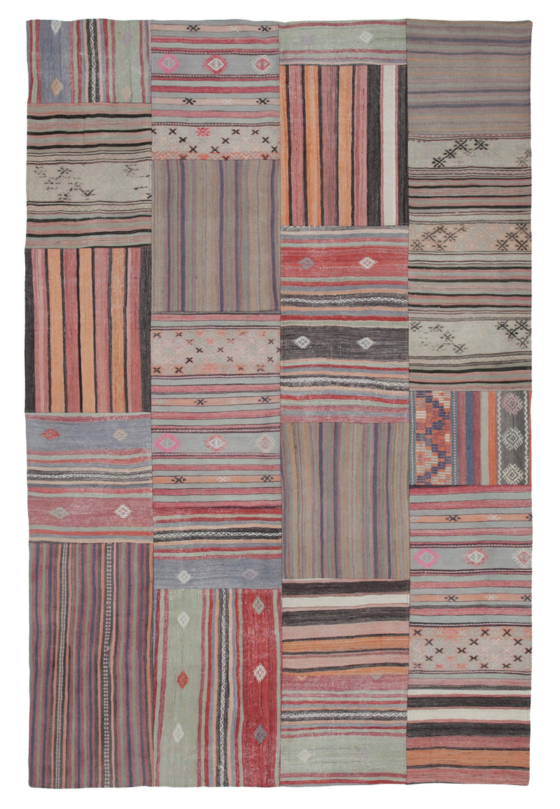 Handwoven Kilim Patchwork 2.04 x 3.02