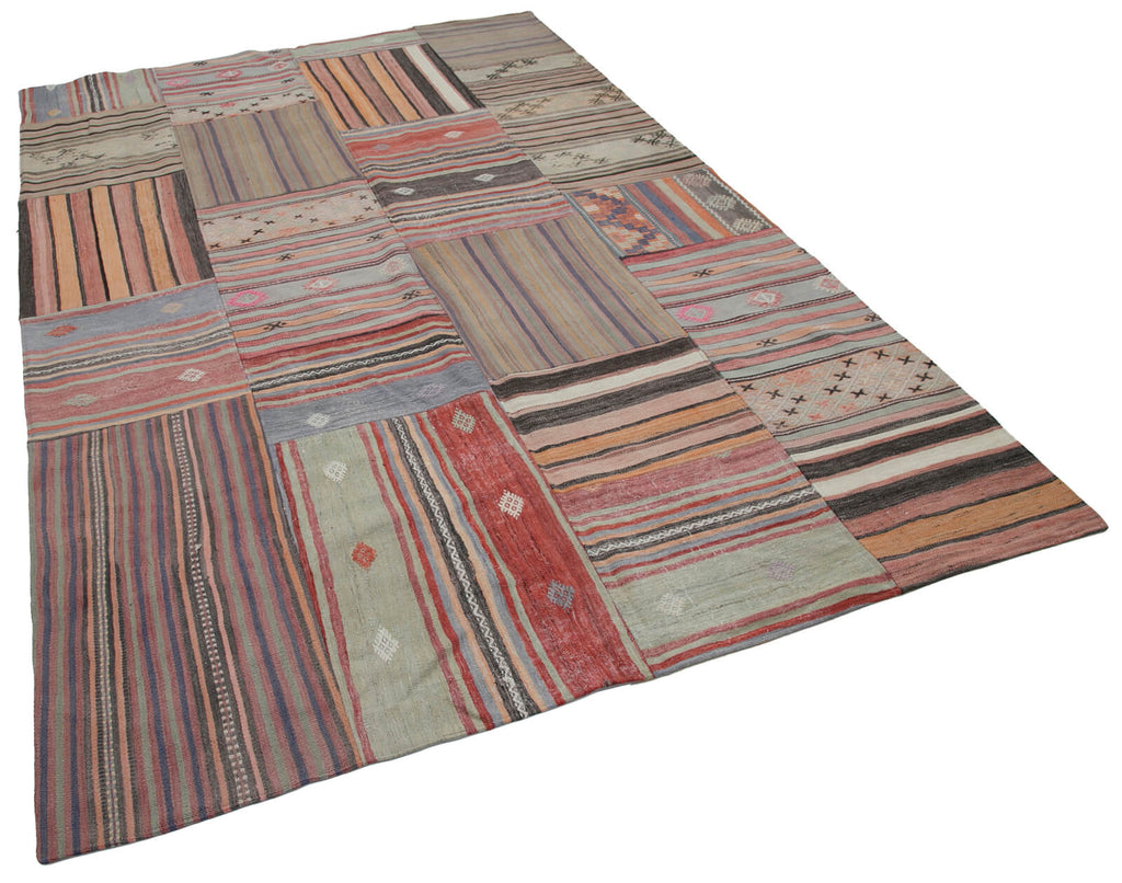 Handwoven Kilim Patchwork 2.04 x 3.02