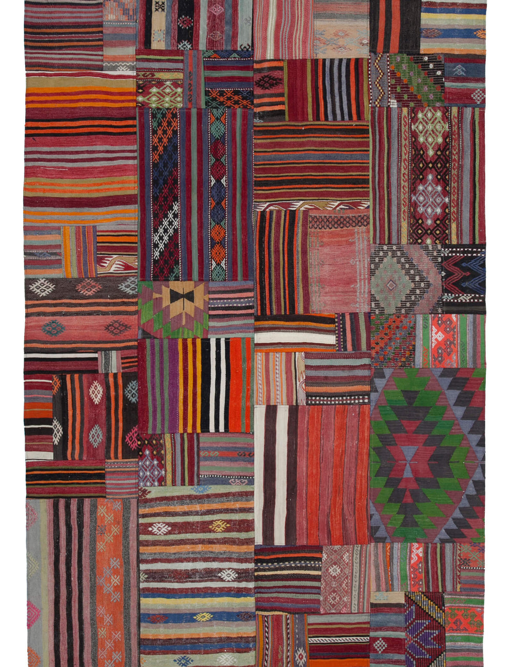 Handwoven Kilim Patchwork 2.03 x 3.01