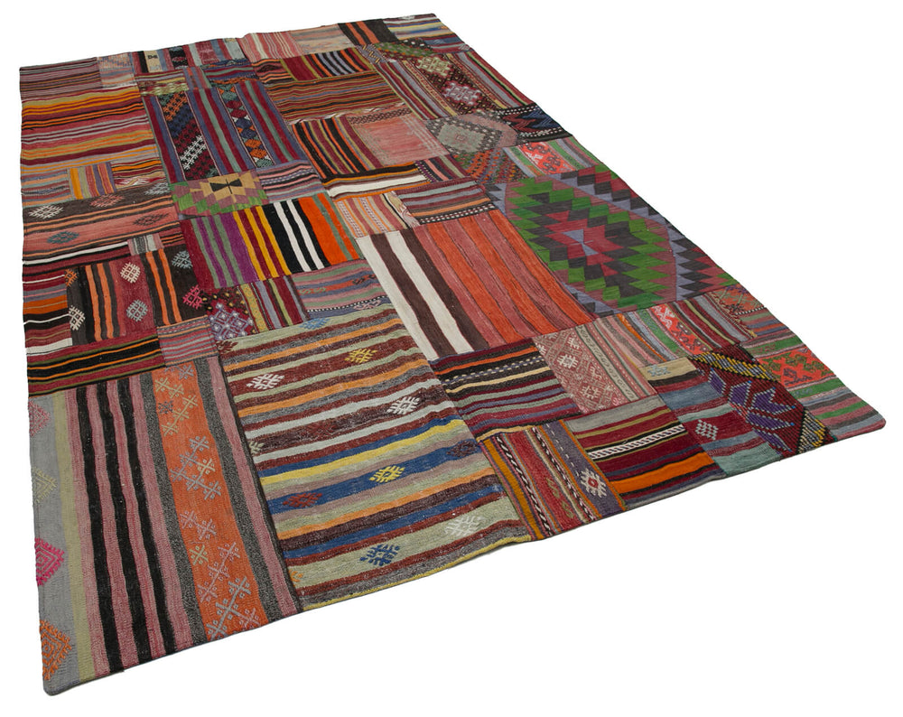 Handwoven Kilim Patchwork 2.03 x 3.01