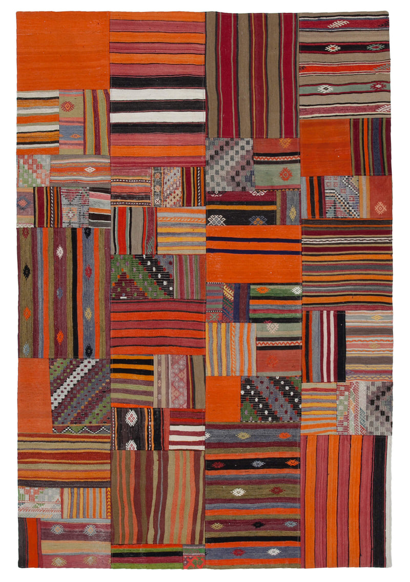 Handwoven Kilim Patchwork 2.02 x 3.00