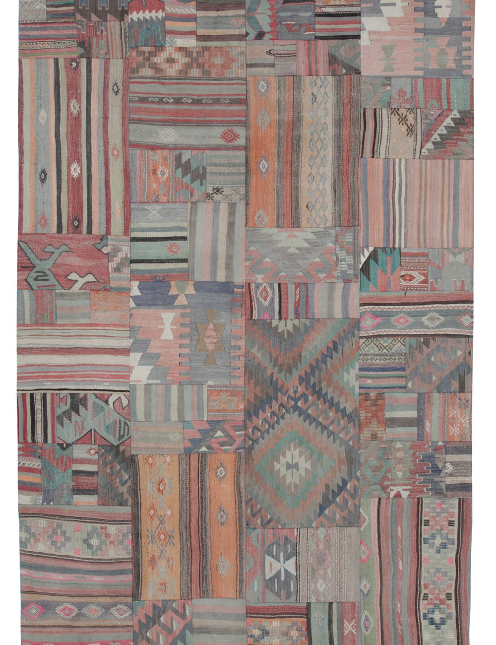 Handwoven Kilim Patchwork 2.02 x 3.01