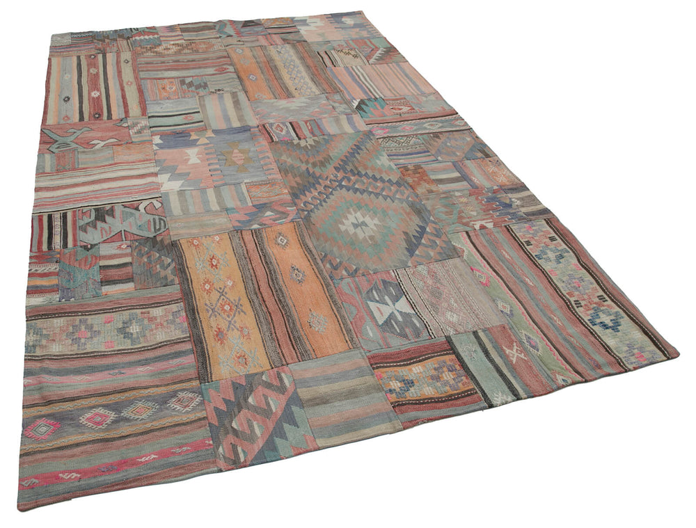Handwoven Kilim Patchwork 2.02 x 3.01