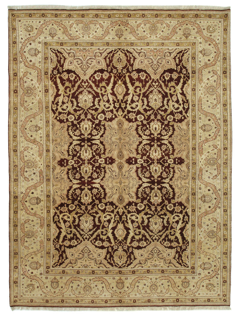 Antique Oushak Rug in Warm Brown and Beige – A Timeless Masterpiece