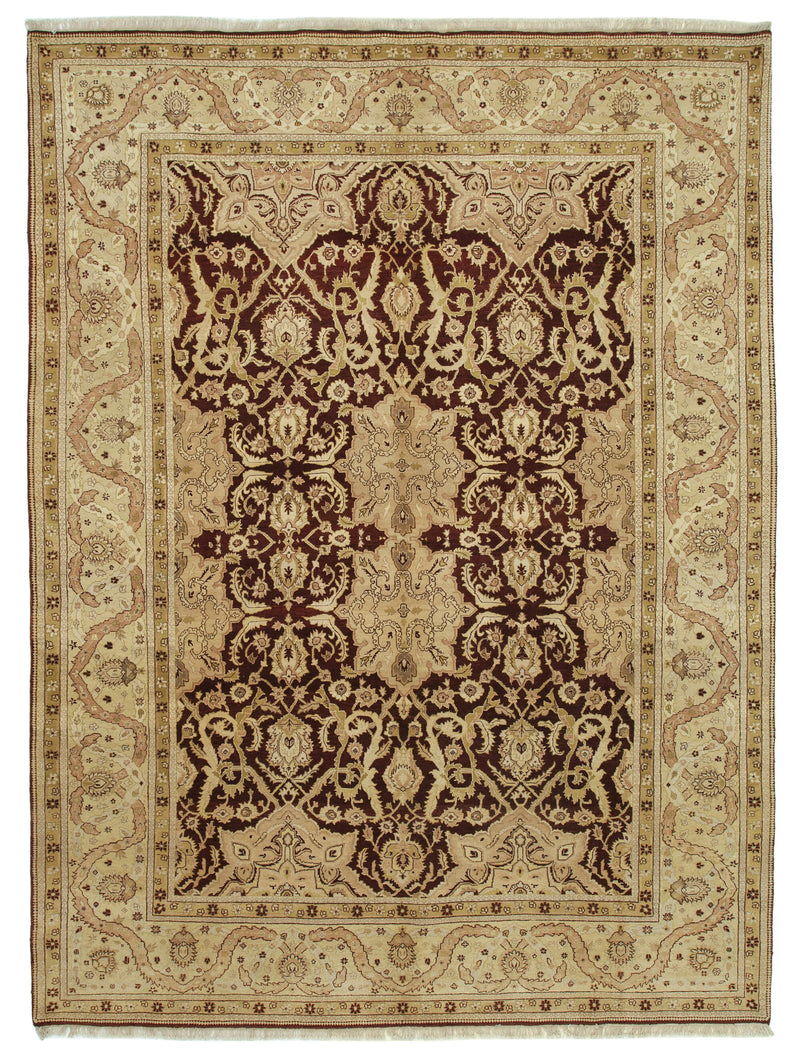 Antique Oushak Rug in Warm Brown and Beige – A Timeless Masterpiece