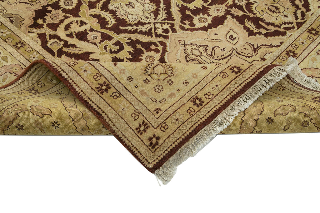 Antique Oushak Rug in Warm Brown and Beige – A Timeless Masterpiece