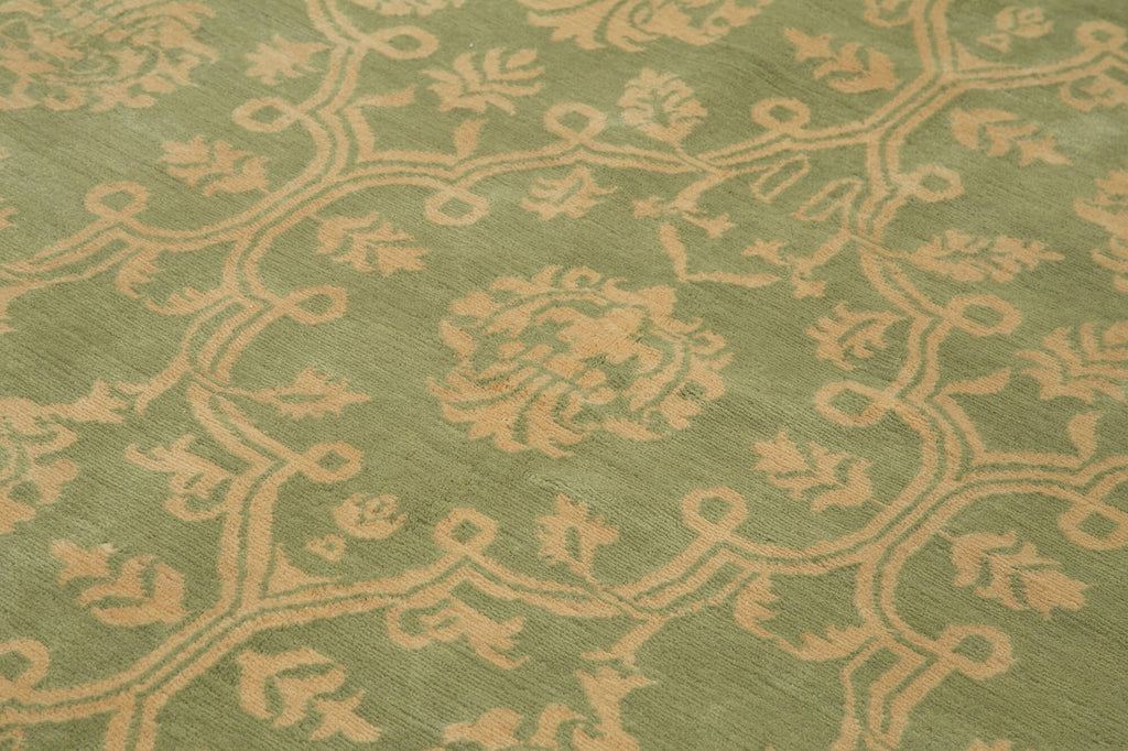 Handmade Oushak Rug 250x310cm - Green and Beige Elegance