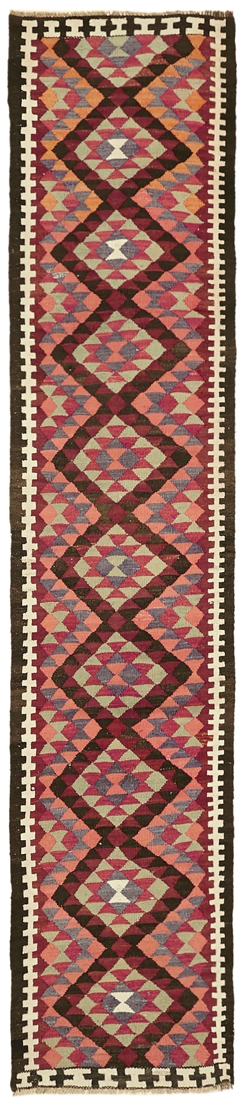 Vintage Heriki Kilim Runner - Collected Corridor 88x407cm at Sama Rugs
