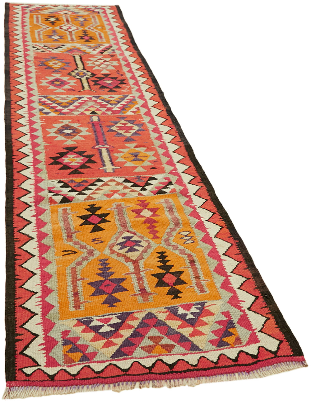 Vintage Heriki Kilim Runner - Anatolian Archive 93x340cm