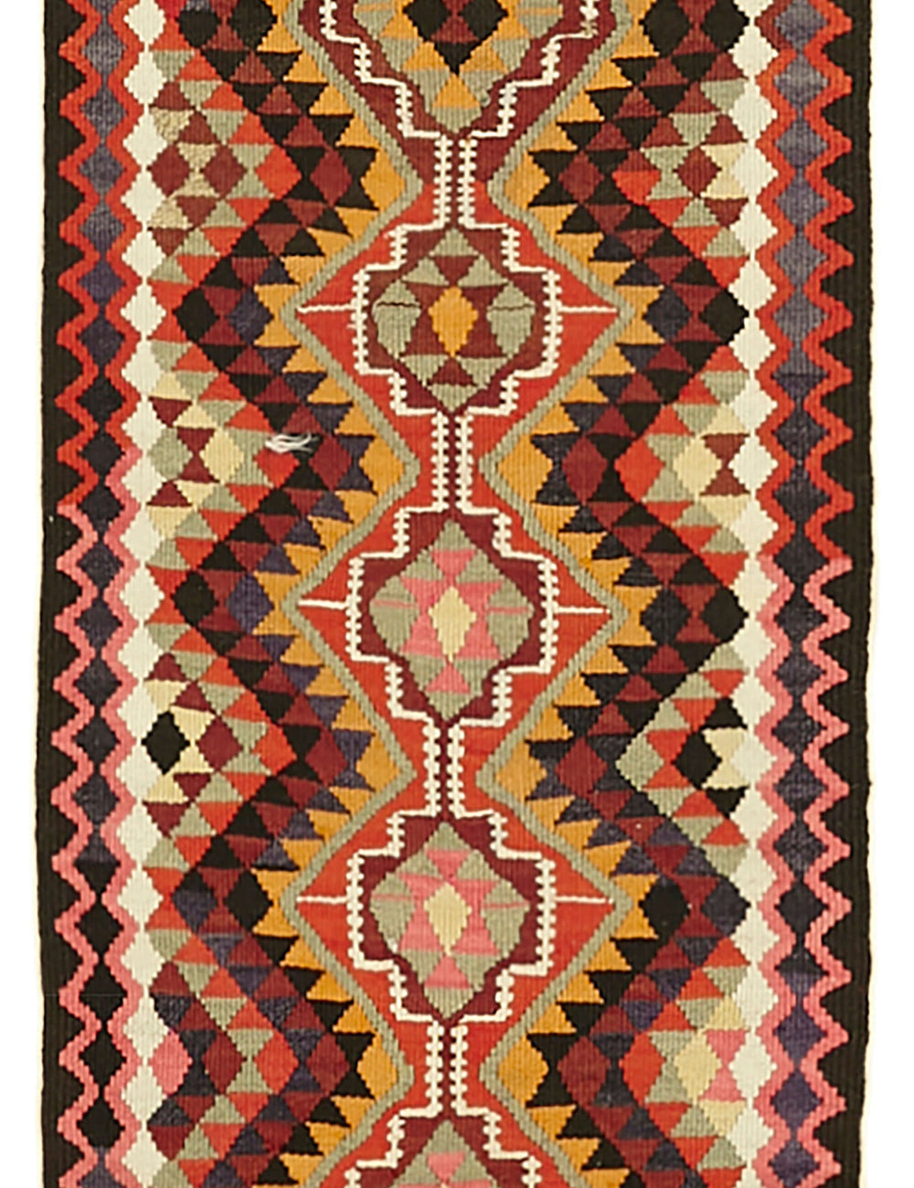 Vintage Heriki Kilim Runner - Restored Heritage 88x336cm