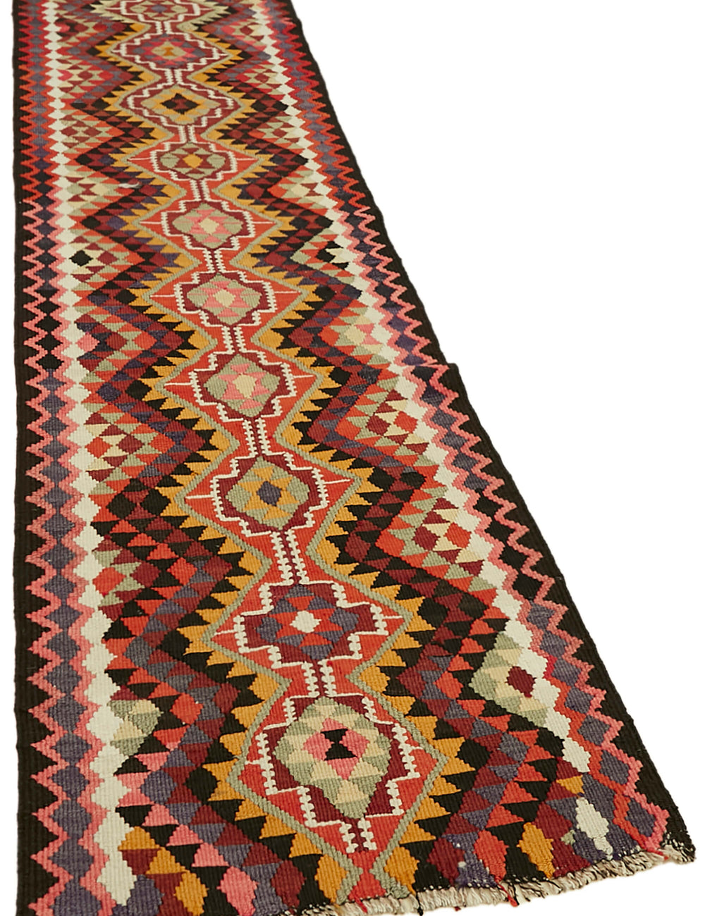 Vintage Heriki Kilim Runner - Restored Heritage 88x336cm