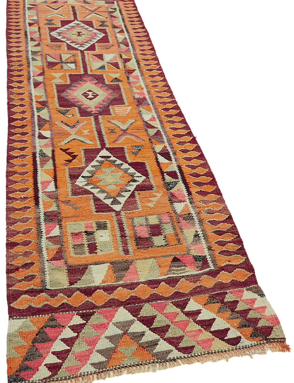 Vintage Heriki Kilim Runner - Old World Passage 98x320cm