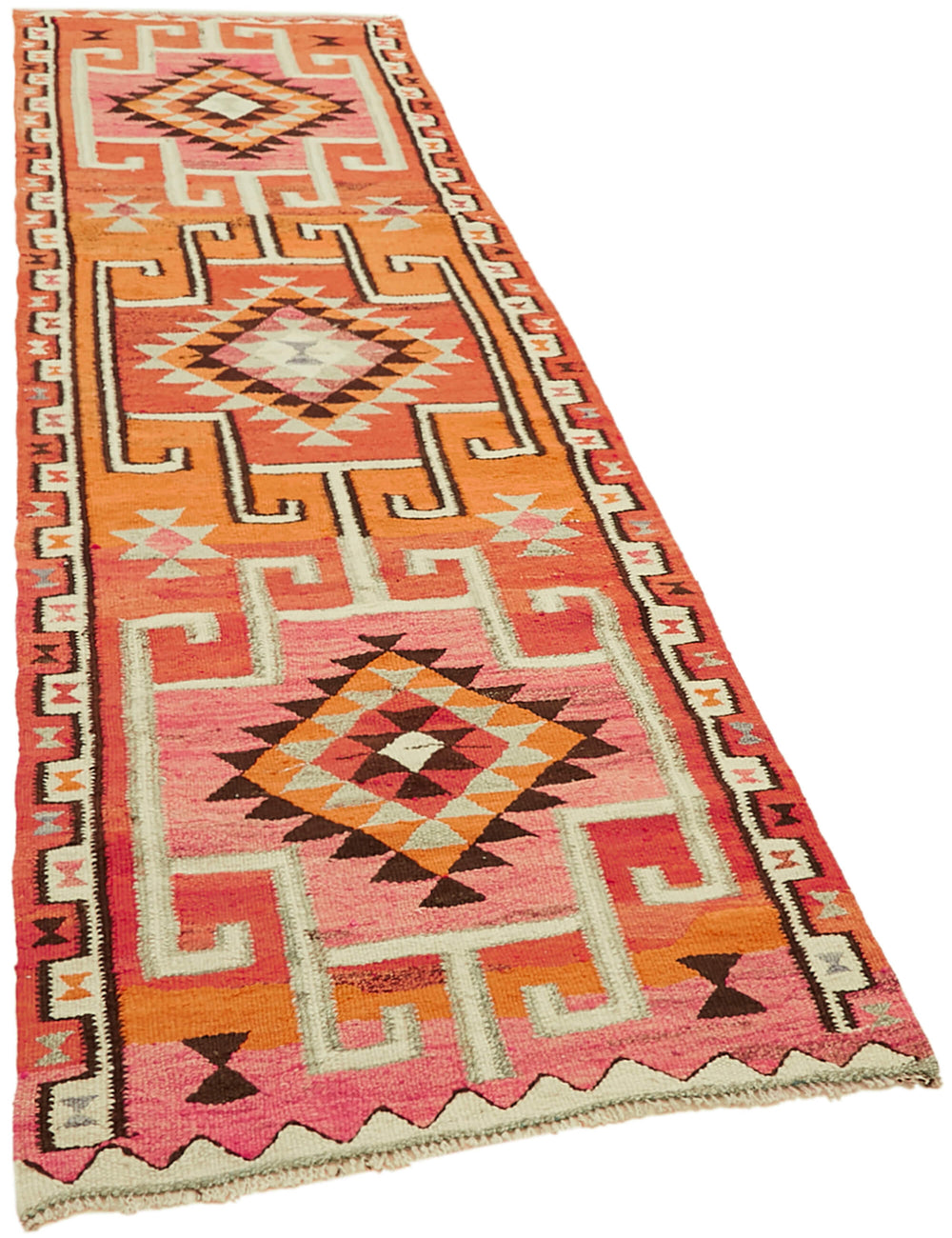 Vintage Heriki Kilim Runner - Hand Restored 98x322cm