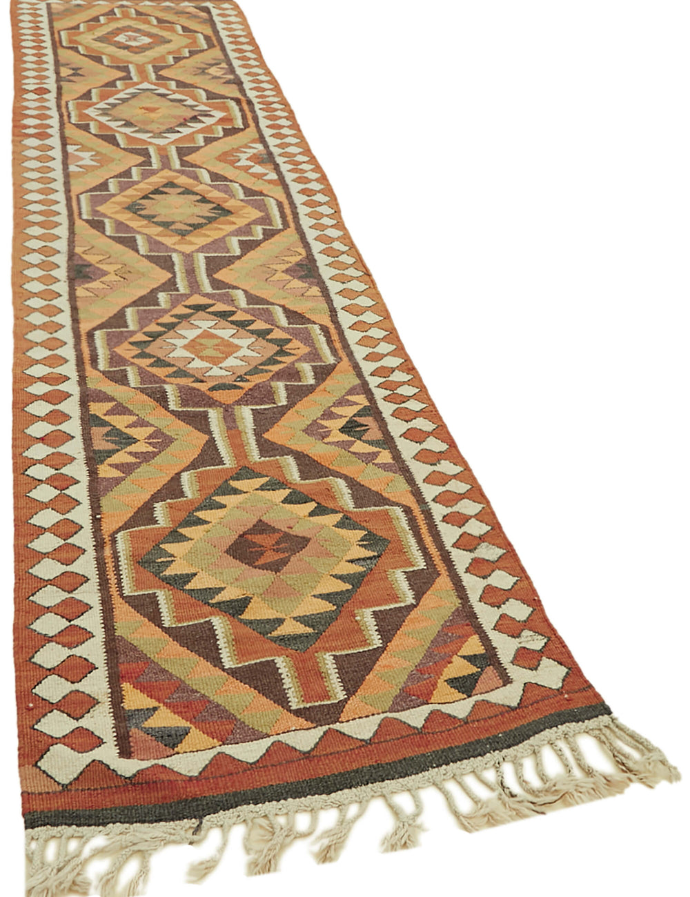 Vintage Heriki Kilim Runner - Collected Corridor 86x340cm