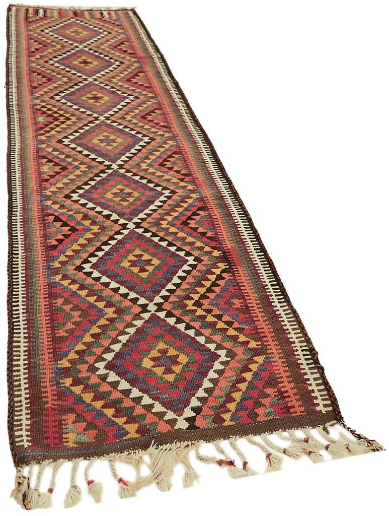 Vintage Heriki Kilim Runner - Anatolian Archive 92x316cm detail image 2 at Sama Rugs
