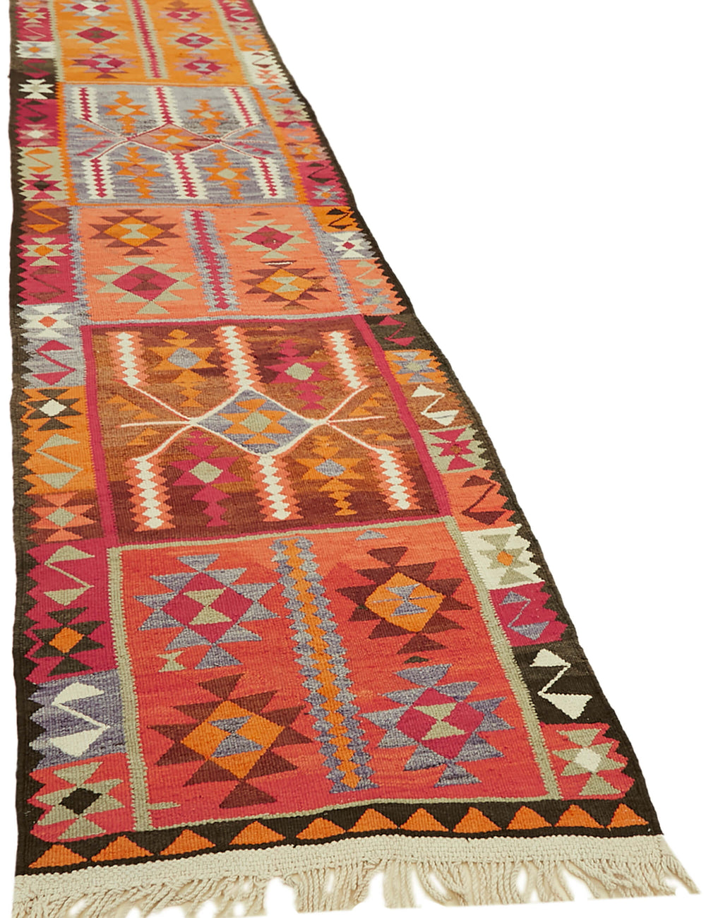 Vintage Heriki Kilim Runner - Restored Heritage 92x365cm