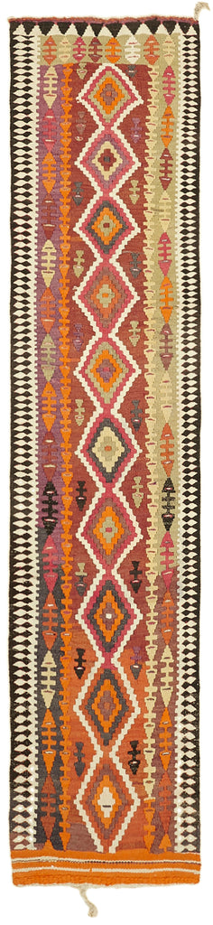 Vintage Heriki Kilim Runner - Old World Passage 86x365cm at Sama Rugs