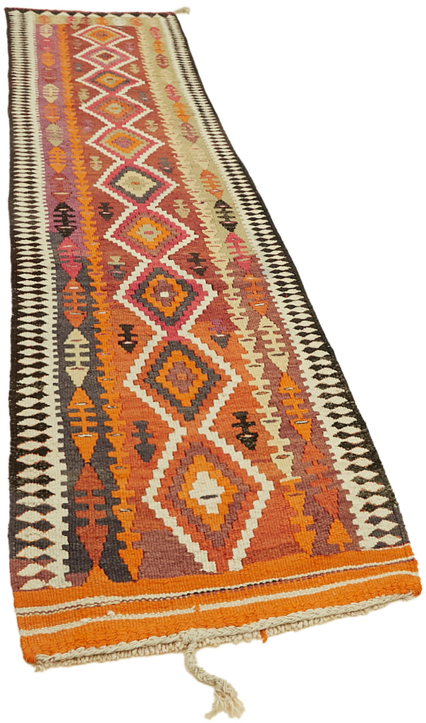 Vintage Heriki Kilim Runner - Old World Passage 86x365cm detail image 2 at Sama Rugs