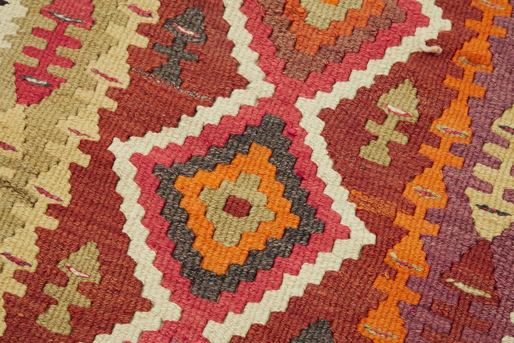 Vintage Heriki Kilim Runner - Old World Passage 86x365cm detail image 5 at Sama Rugs