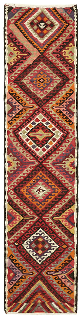 Vintage Heriki Kilim Runner - Collected Kilim 83x322cm at Sama Rugs
