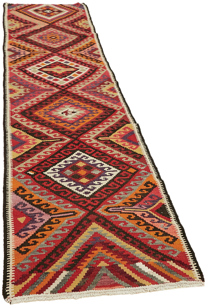 Vintage Heriki Kilim Runner - Collected Kilim 83x322cm detail image 2 at Sama Rugs
