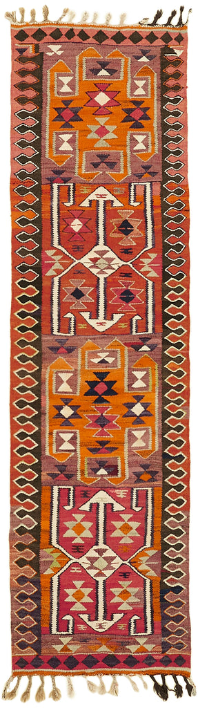Vintage Heriki Kilim Runner - Woven Journey 90x307cm at Sama Rugs