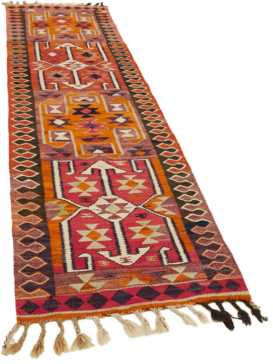 Vintage Heriki Kilim Runner - Woven Journey 90x307cm