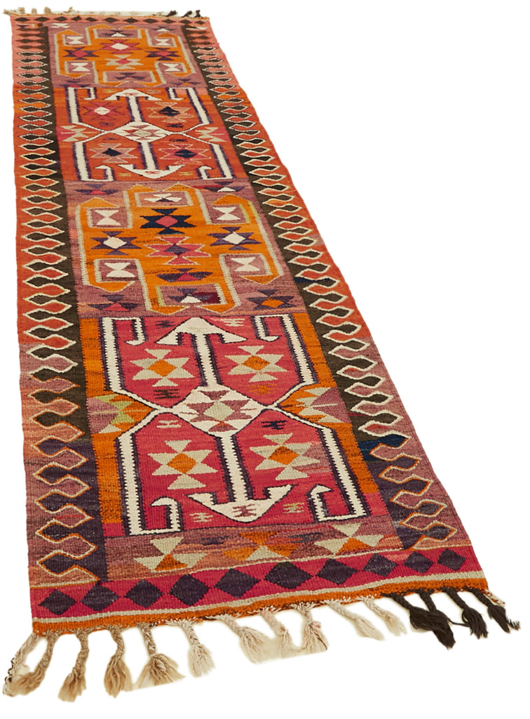 Vintage Heriki Kilim Runner - Woven Journey 90x307cm detail image 2 at Sama Rugs