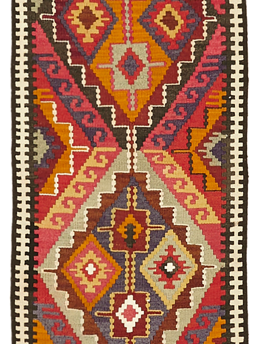 Vintage Heriki Kilim Runner - Artisan Refinished 90x383cm