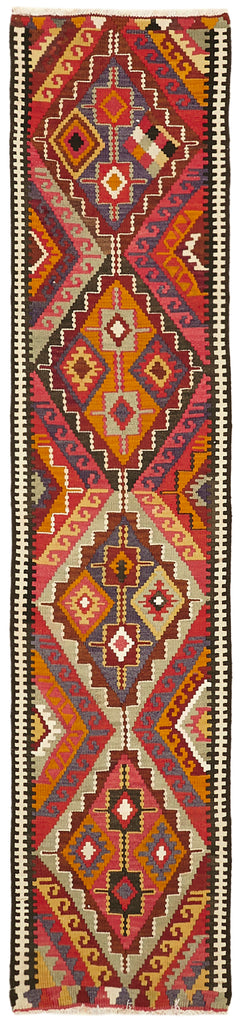 Vintage Heriki Kilim Runner - Artisan Refinished 90x383cm at Sama Rugs