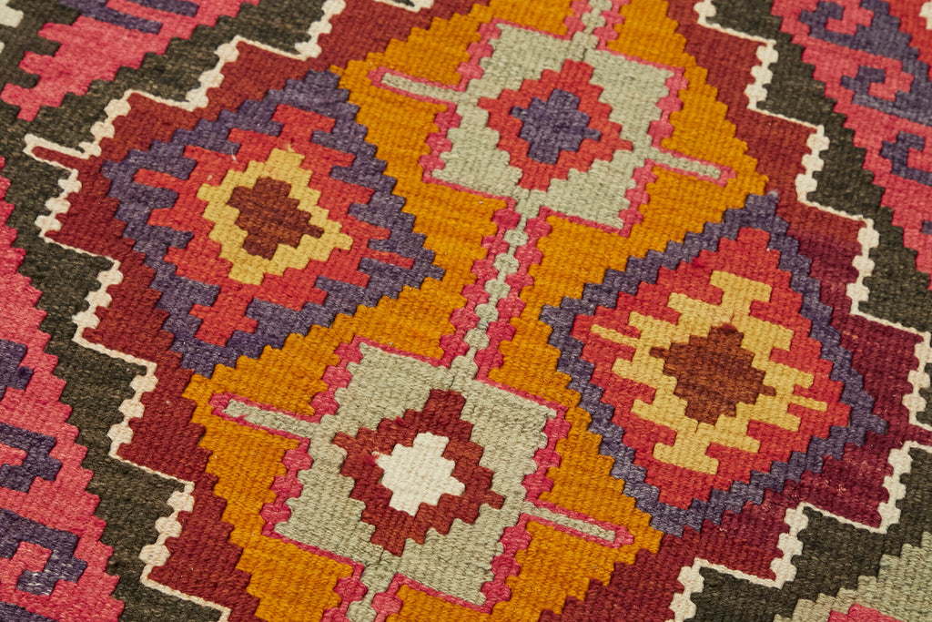 Vintage Heriki Kilim Runner - Artisan Refinished 90x383cm detail image 5 at Sama Rugs