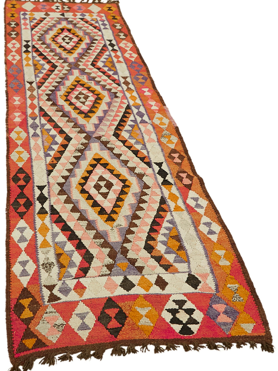 Vintage Heriki Kilim Runner - Global Heritage 92x292cm