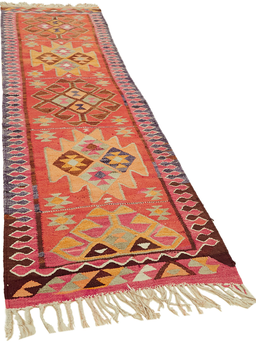 Vintage Heriki Kilim Runner - Timeless Passage 98x320cm