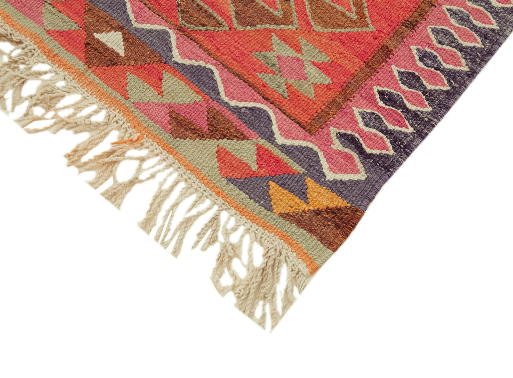 Vintage Heriki Kilim Runner - Timeless Passage 98x320cm detail image 4 at Sama Rugs