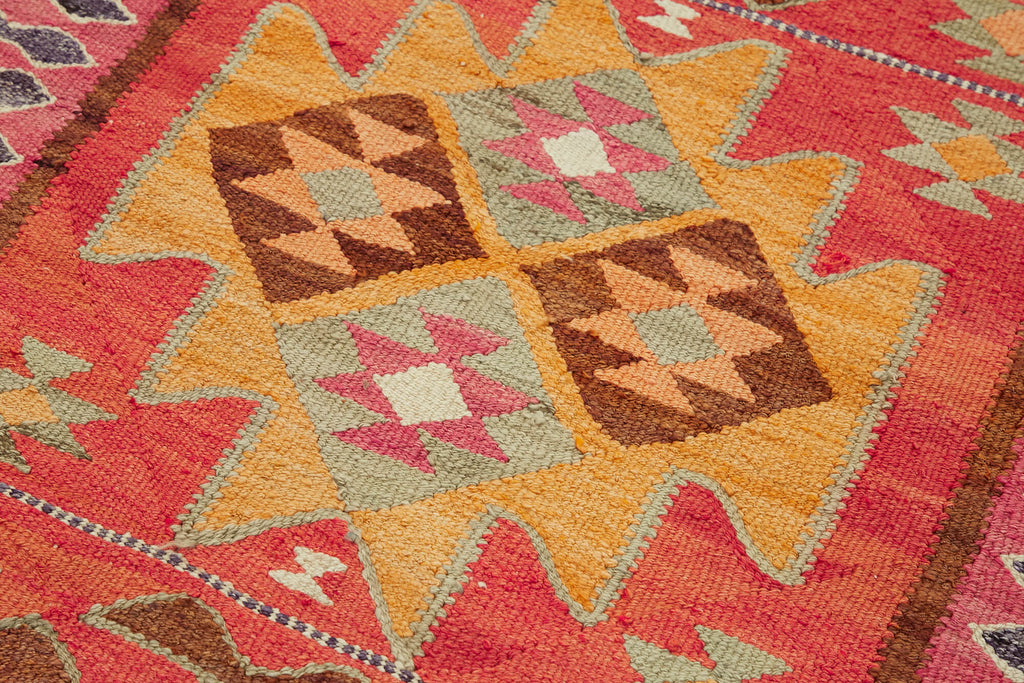 Vintage Heriki Kilim Runner - Timeless Passage 98x320cm detail image 5 at Sama Rugs