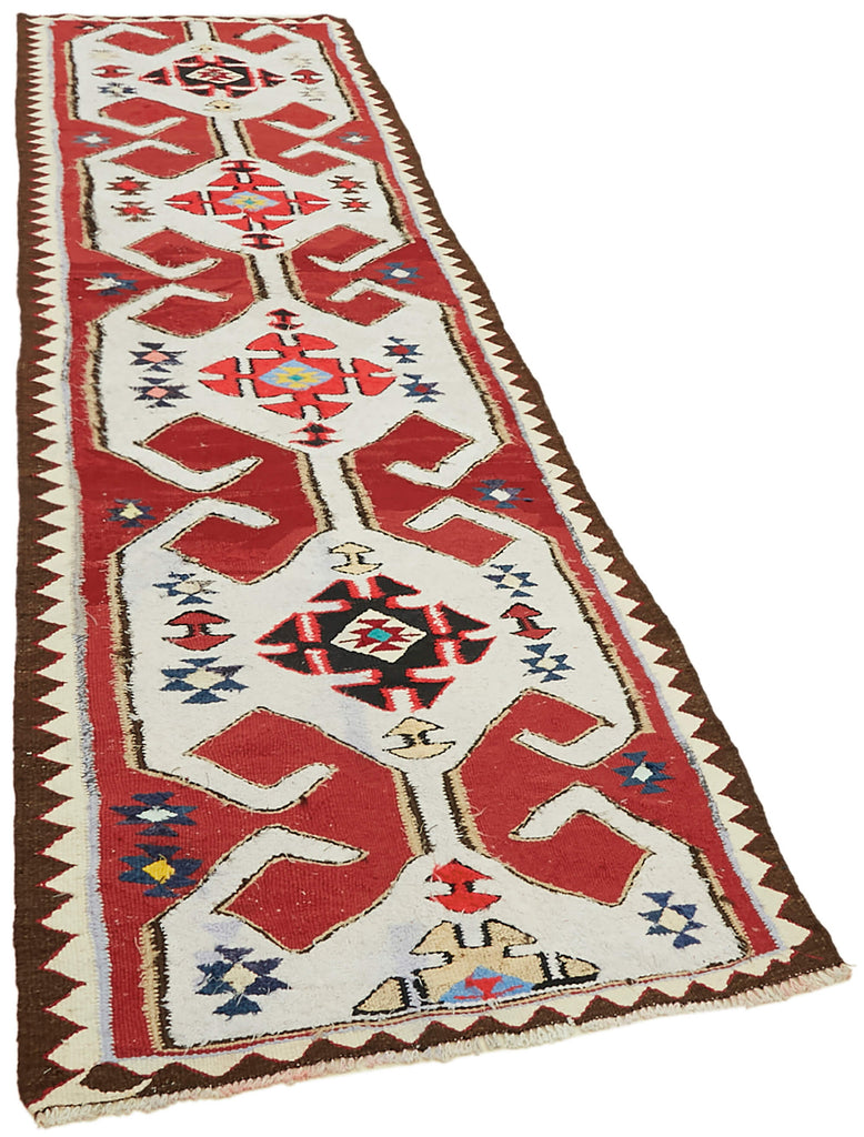 Vintage Heriki Kilim Runner - Heritage Trail 96x332cm detail image 2 at Sama Rugs