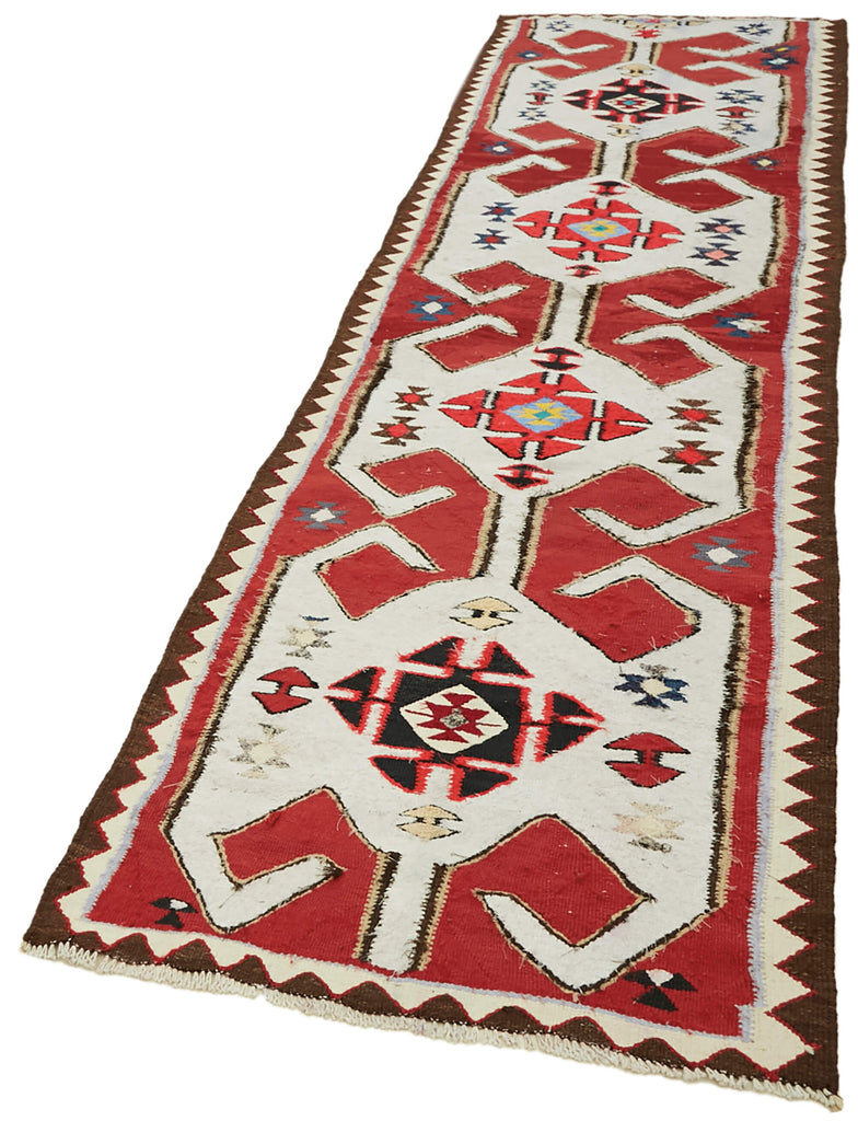 Vintage Heriki Kilim Runner - Heritage Trail 96x332cm detail image 3 at Sama Rugs