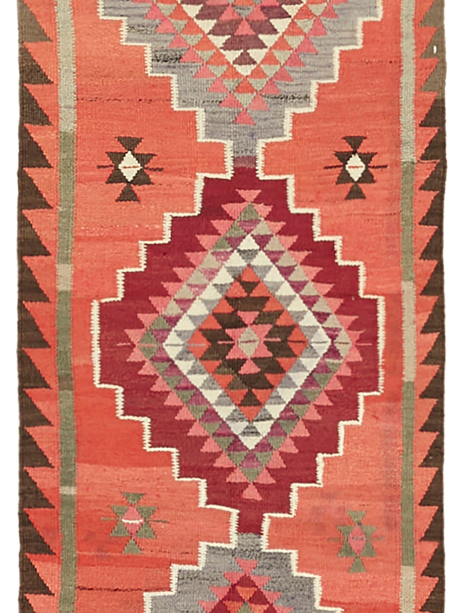 Vintage Heriki Kilim Runner - Collected Corridor 98x313cm