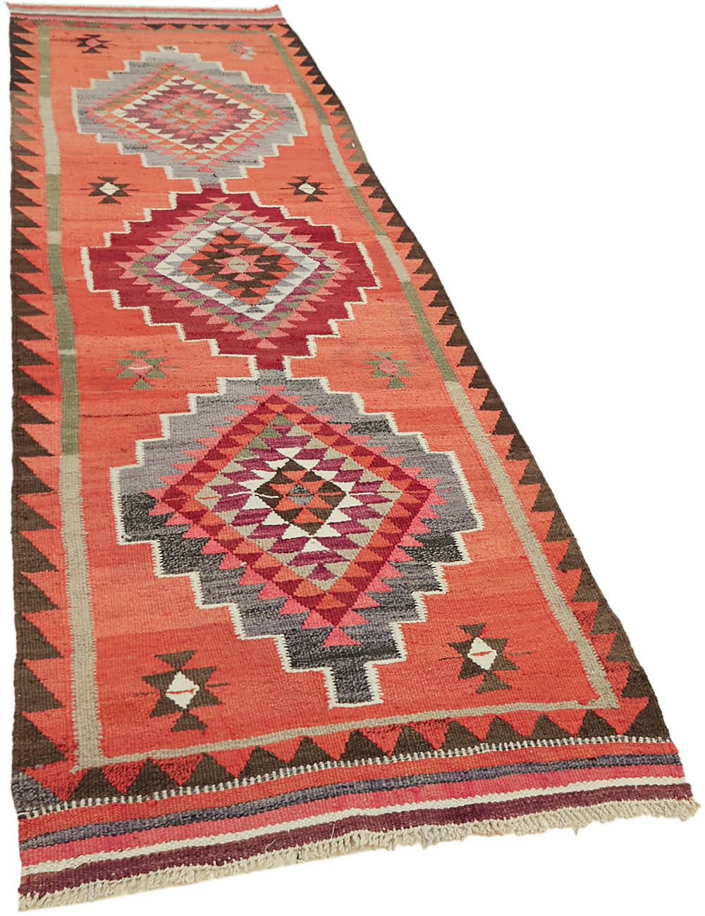 Vintage Heriki Kilim Runner - Collected Corridor 98x313cm